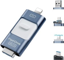Unidade Flash Universal 256GB, Compartilhamento LUV 4 em 1 Pen Drive USB (Tipo-c) Memória Foto comprar usado  Enviando para Brazil