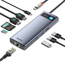 Baseus Estación de Acoplamiento para Portátil Monitor Dual 4K@120Hz, 9 en 1 Hub USB C segunda mano  Embacar hacia Mexico