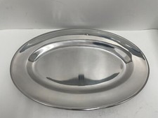 Prato/bandeja oval de aço inoxidável 18/8 18 3/4 X 12 bom estado usado comprar usado  Enviando para Brazil