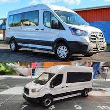 Van de passageiros Ford Transit branca luz verde personalizada em escala 1/64, usado comprar usado  Enviando para Brazil