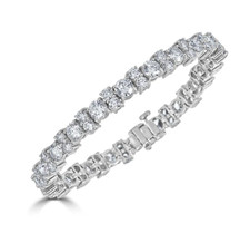 Pulseiras de tênis para festa de zircônia cúbica corte único redondo branco brilhante 12,61 CT comprar usado  Enviando para Brazil