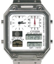 Usado, Citizen JG2120-65A Gravadora Thermo Sensor Relógio de Quartzo Prata Branco SS Usado comprar usado  Enviando para Brazil