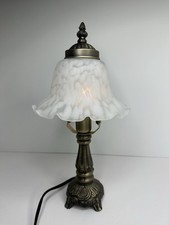 Usado, Abajur de mesa Boudoir com vidro branco fosco sombra de tulipa luz noturna com babados comprar usado  Enviando para Brazil