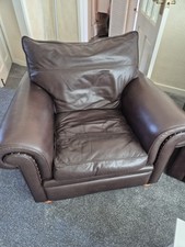 Brown leather armchair for sale  BOLTON