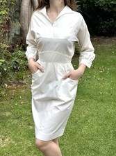 Uniforme de enfermeira vintage anos 40 e 50 Barco casual profissional S branco, usado comprar usado  Enviando para Brazil