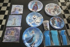 Suprimentos para festa de aniversário Frozen Elsa decorações: pratos, guardanapos, xícaras, garfos comprar usado  Enviando para Brazil
