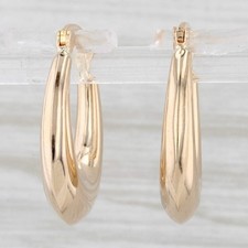 Brincos de argola chanfrada ouro amarelo 18k com argolas ovais comprar usado  Enviando para Brazil