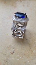 silberring blauem stein gebraucht kaufen  Schwandorf