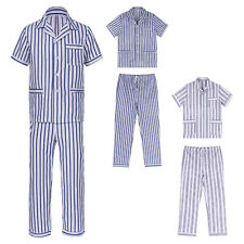 Usado, Conjunto de pijamas e calças masculinas de algodão manga curta roupa de dormir listrada 2 peças comprar usado  Enviando para Brazil