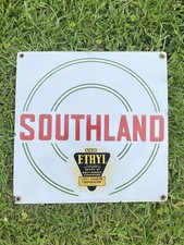 RARO BOM ANTIGO SOUTHLAND MISSISSISSIPPI PLACA DE BOMBA DE GASOLINA DE PORCELANA ETÍLICA PLACA ÓLEO comprar usado  Enviando para Brazil