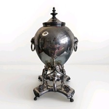 Samovar de chá antigo banhado a prata início dos anos 1800 feito inglês com alças de leão  comprar usado  Enviando para Brazil