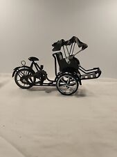 Antiga réplica de riquixá de metal bicicleta de rua carrinho preto modelo corrente Vietnã comprar usado  Enviando para Brazil