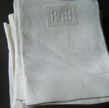 Usado, Antiga toalha de banho vitoriana 6 convidados damasco BAB mono h escada renda 19x34 comprar usado  Enviando para Brazil