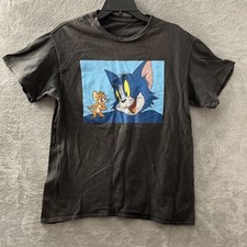 Camisa Tom & Jerry desenho animado adulto média preta gráfica gola redonda manga curta comprar usado  Enviando para Brazil