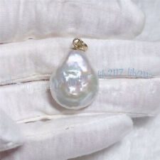 Pingente de pérola de água doce barroca branca natural genuína Teardrop 17x22mm 14k AAA comprar usado  Enviando para Brazil