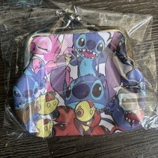Mini carteira ponto moeda estojo Disney azul claro ponto rosa por toda parte ótimo gif comprar usado  Enviando para Brazil