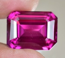 Pedra preciosa 19,45 ct granada rodolita natural formato octógono rosa framboesa certificada comprar usado  Enviando para Brazil