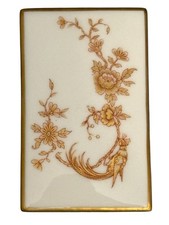 Painel floral antigo Limoges França cerâmica parede azulejo pavão bordas tom dourado comprar usado  Enviando para Brazil