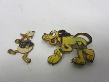 Broche e berloque esmaltado de personagem Walt Disney da década de 1930 - Plutão e Pato Donald comprar usado  Enviando para Brazil