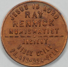 Moeda bíblica antiga Ray Rennick numismatista Jesus is Lord ficha pessoal (#2) comprar usado  Enviando para Brazil