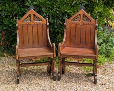 Pair gothic oak for sale  BISHOP AUCKLAND