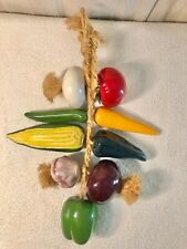 Vegetais de cerâmica em uma corda pendurada decoração 17” milho, pimentão, alho, cebola, carro comprar usado  Enviando para Brazil