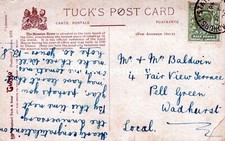 Genealogy postcard baldwin for sale  WATERLOOVILLE
