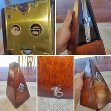 Vintage Wittnaeur Metrônomo Movimento de Enrolar Madeira/Bronze Alemanha -Funcionando  comprar usado  Enviando para Brazil