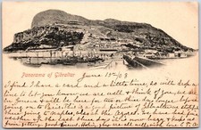 Cartão postal vintage Panorama Gibraltar, 1903 montanha, cidade, rocha e porto comprar usado  Enviando para Brazil