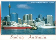 Usado, CARTÃO POSTAL VINTAGE navio de cruzeiro em Darling Harbour Sydney SOUTHERN CROSS - NÃO USADO comprar usado  Enviando para Brazil