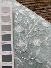 Embroidered curtains floral for sale  LEDBURY