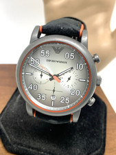 Relógio masculino Emporio Armani AR11174 cronógrafo quartzo mostrador cinza pulseira de borracha comprar usado  Enviando para Brazil