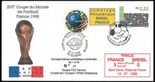 FIFA98-7T8 FDC Coupe du Monde de Football France 1998 - FINALE FRANCE-BRÉSIL 3-0 comprar usado  Enviando para Brazil