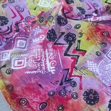 Tecido vintage africano estampa algodão multicolorido costura artesanato W 53" comprar usado  Enviando para Brazil