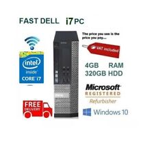 ULTRA RÁPIDO 3.1GHz Dell Quad Core i7 Desktop Computer PC com Windows 10 4GB RAM 320GB, usado comprar usado  Enviando para Brazil