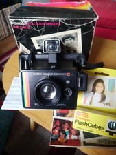 Usado, Câmera Land Polaroid Super Colour Swinger II com cubos de flash e instruções na caixa comprar usado  Enviando para Brazil