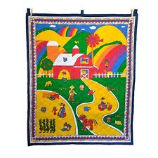 Usado, Colcha de berço vintage anos 80 fazenda arco-íris pendurada na parede decoração de quarto de bebê bolinhas comprar usado  Enviando para Brazil