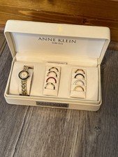 Relógio feminino ANNE KLEIN SWISS diamante aço inoxidável com moldura intercambiável 9, usado comprar usado  Enviando para Brazil
