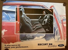 Usado, FOLHETO PÔSTER ORIGINAL FORD ESCORT RS TURBO REVENDEDOR 1986 PEÇA ESPELHO comprar usado  Enviando para Brazil