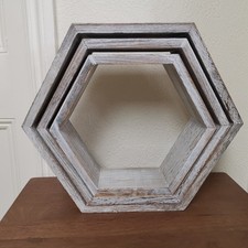 White wooden hexagon for sale  HORNSEA