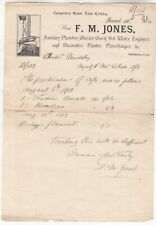 Invoice f.m..jones sanitary for sale  OXFORD