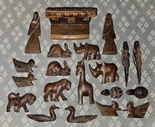 Figuras de animais vintage de madeira esculpidas à mão arte popular da Arca de Noé comprar usado Figuras de animais vintage de madeira esculpidas à mão arte popular da Arca de Noé comprar usado  Enviando para Brazil