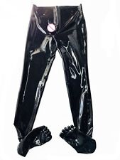 Usado, Calças de látex masculinas skinny pretas calças de látex com bainha de pênis 0,4 mm comprar usado  Enviando para Brazil