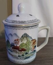 Usado, Taza de té/taza de café/taza de porcelana china vintage con tapa ventilada color agua segunda mano  Embacar hacia Argentina