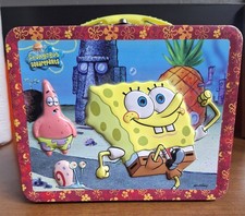 BOB ESPONJA CALÇA QUADRADA caixa de lata em relevo lancheira 2003 Patrick  comprar usado  Enviando para Brazil