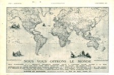 Publicité ancienne planisphè d'occasion  France