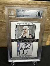 Tarjeta coleccionable personalizada autografiada firmada por Emilia Clarke automática Beckett losa GOT segunda mano  Embacar hacia Mexico
