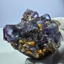 Cubo de fluorita fantasma zonal, espécime de quartzo verde roxo Okorusu, Namíbia comprar usado  Enviando para Brazil