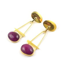 Incrível Designer Variedade de Pedras Semi Preciosas Banhado a Ouro Brinco Pendurado Gota comprar usado  Enviando para Brazil