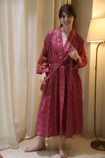 Vestido longo de seda pura rosa quimono feminino roupão de seda vestido quimono PS KMO5067 comprar usado  Enviando para Brazil